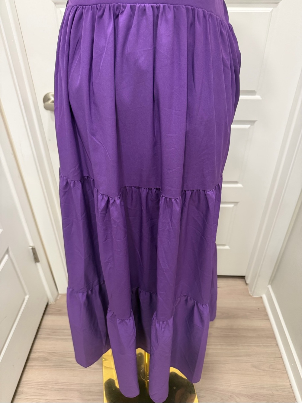 English Factory Women’s Purple Ruffle-Tiered Midi Dress - Picture 6 of 14